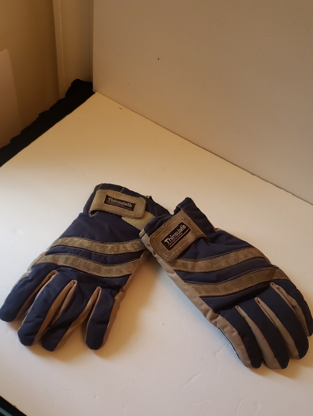 Black Sheep Thinsulate Vintage Winter Gloves 1980s Size Large Navy Blue